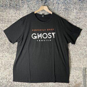 Ghost Tequila Shirt Mens 2XL Black Perfectly Spicy Graphic Promo T-Shirt Alcohol
